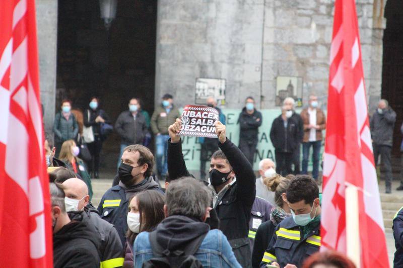 Los trabajadores de Tubacex protagonizaron la protesta. 