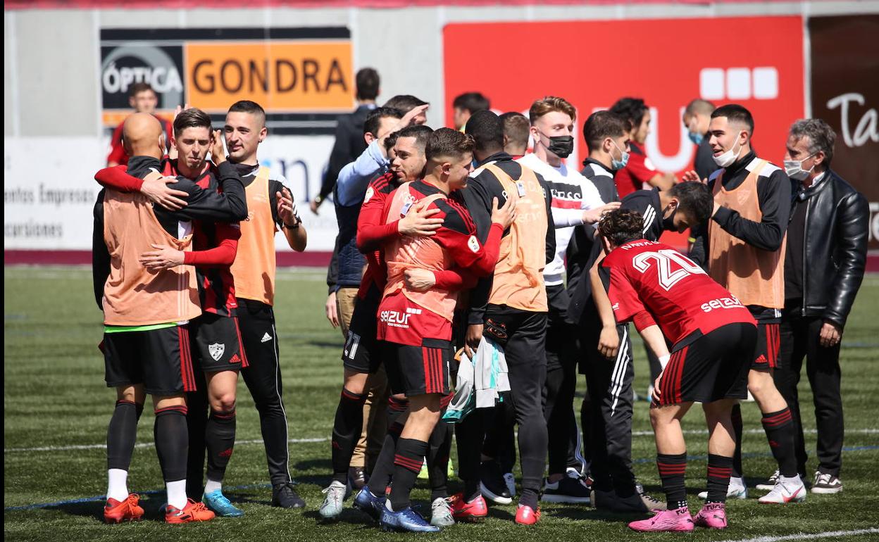Los jugadores del Arenas, en otro encuentro.