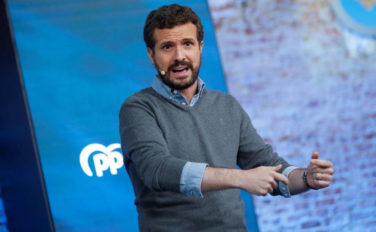 Pablo Casado, el pasado fin de semana durante un acto con las Nuevas Generaciones del PP. 