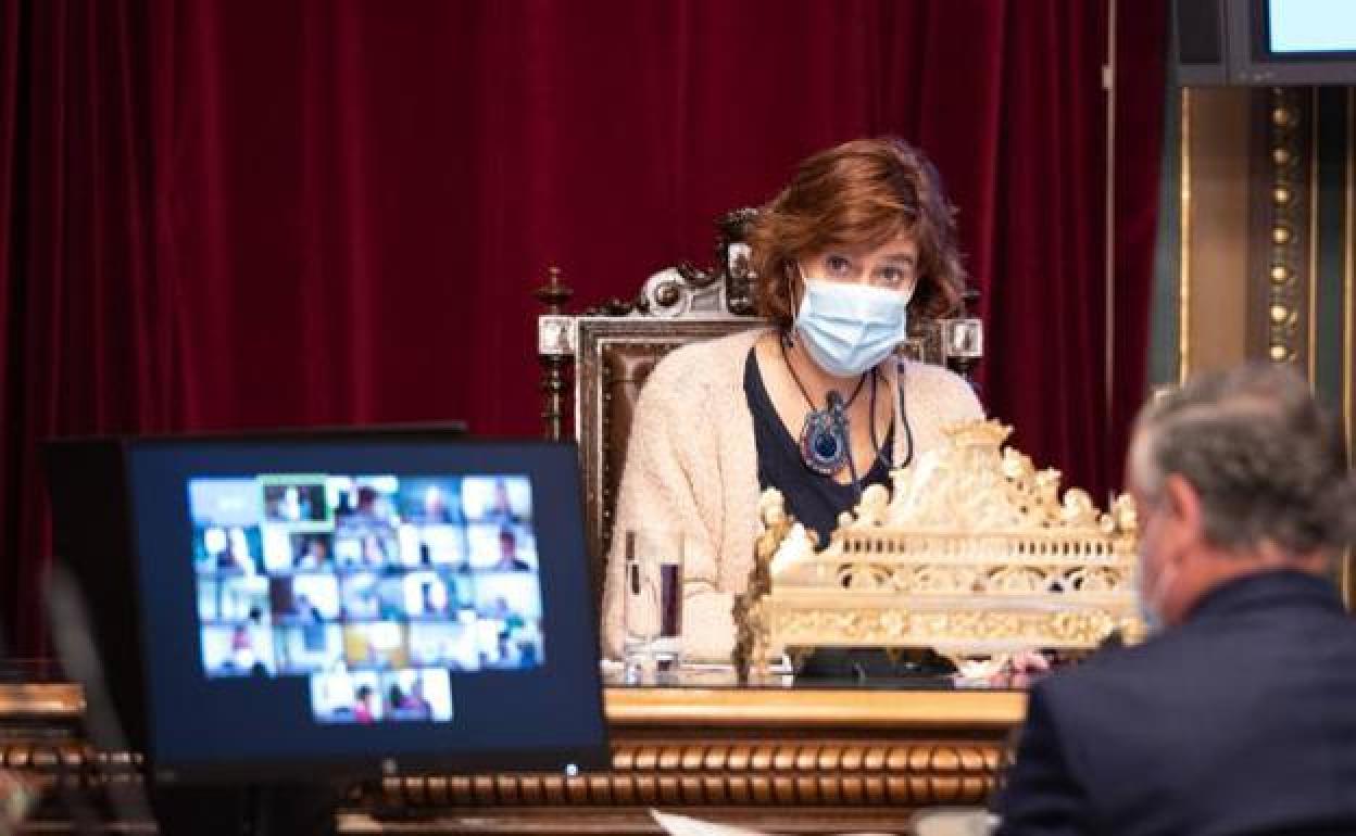 Amaia Arregi, alcaldesa en funciones.