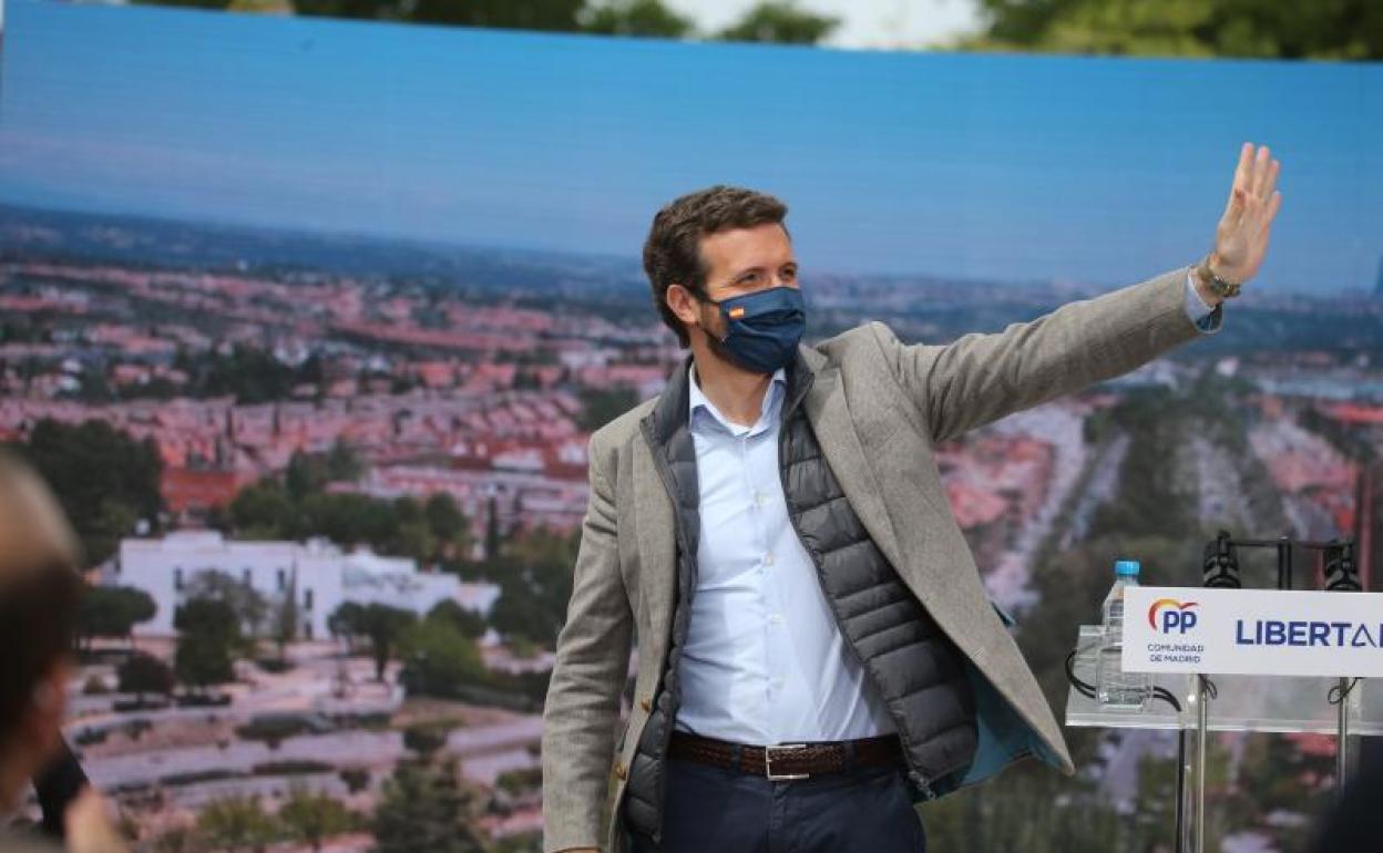 Pablo Casado, durante un acto de la campaña del 4-M.