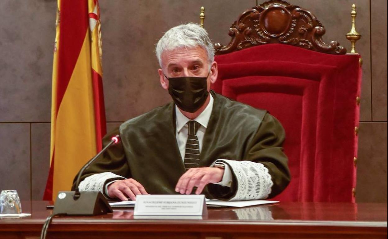 El magistrado Iñaki Subijana tras tomar posesión como presidente del Tribunal Superior de Justicia del País Vasco (TSJPV).