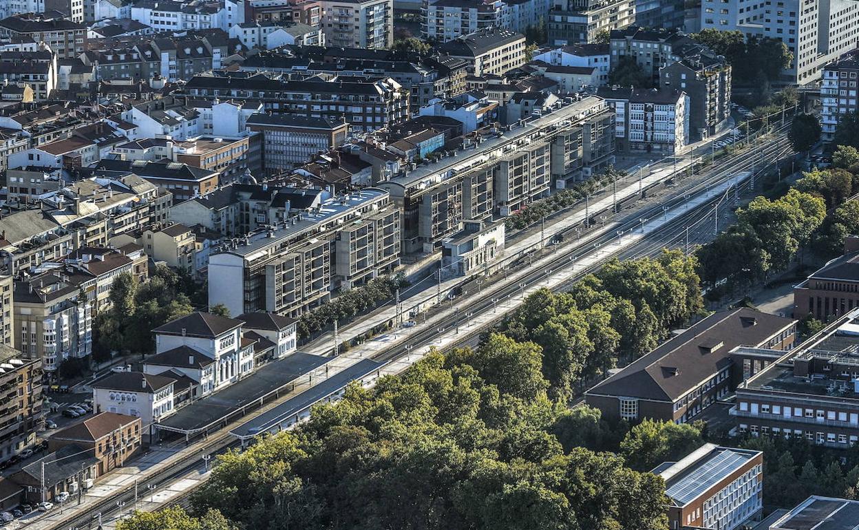 Vista aérea de la estación de la calle Dato .