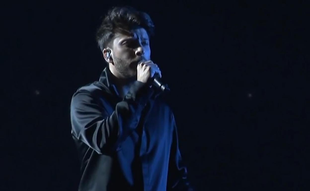 Blas Cantó durante el primer ensayo de Eurovisión 2021.