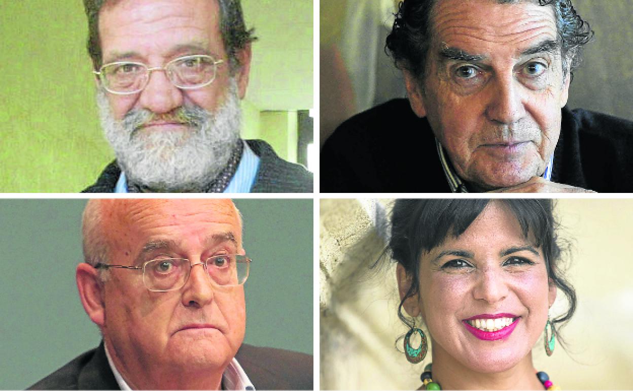 Arriba, Ricardo García Damborenea. Expulsado del PSOE en 1990 tras una sucesión de choques. Acabó compartiendo mitin con Aznar. Y José María Gorordo. El PNV decidió en 1991 la expulsión temporal del alcalde 'estrella' de Bilbao, con querencia a ir por libre. Debajo, Emilio Guevara. El PNV echó al exdiputado general de Álava tras asegurar en un artículo que el discurso de Arzalluz era «cada vez más fundamentalista». Y Teresa Rodríguez. Los partidos de la nueva política no se han librado de las viejas costumbres. La líder de Adelante Andalucía fue expulsada de Podemos.