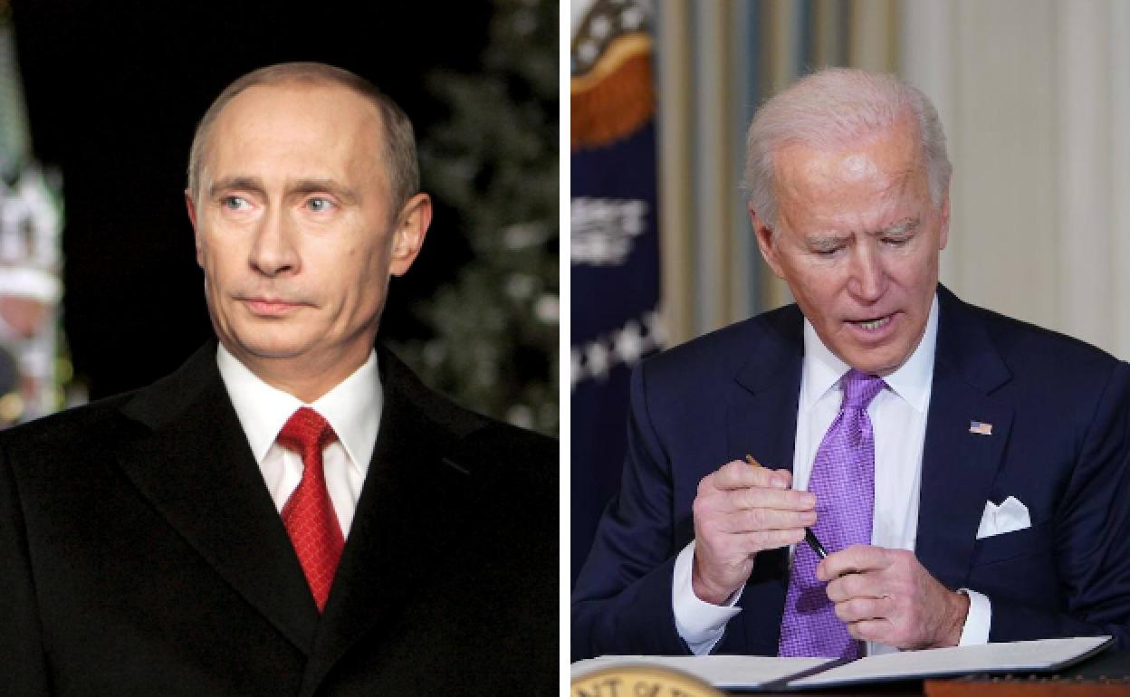 Vládimir Putin y Joe Biden.