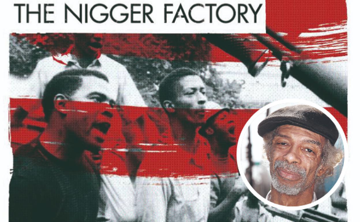 'The nigger factory' liburuaren azala. Beheko argazkian, Gil Scott-Heron.