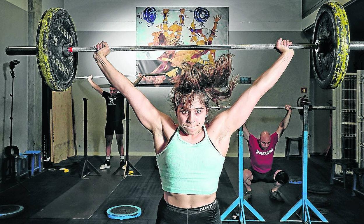 Garoa Martínez, en una sesión de entrenamiento tras ganar el campeonato de España. 