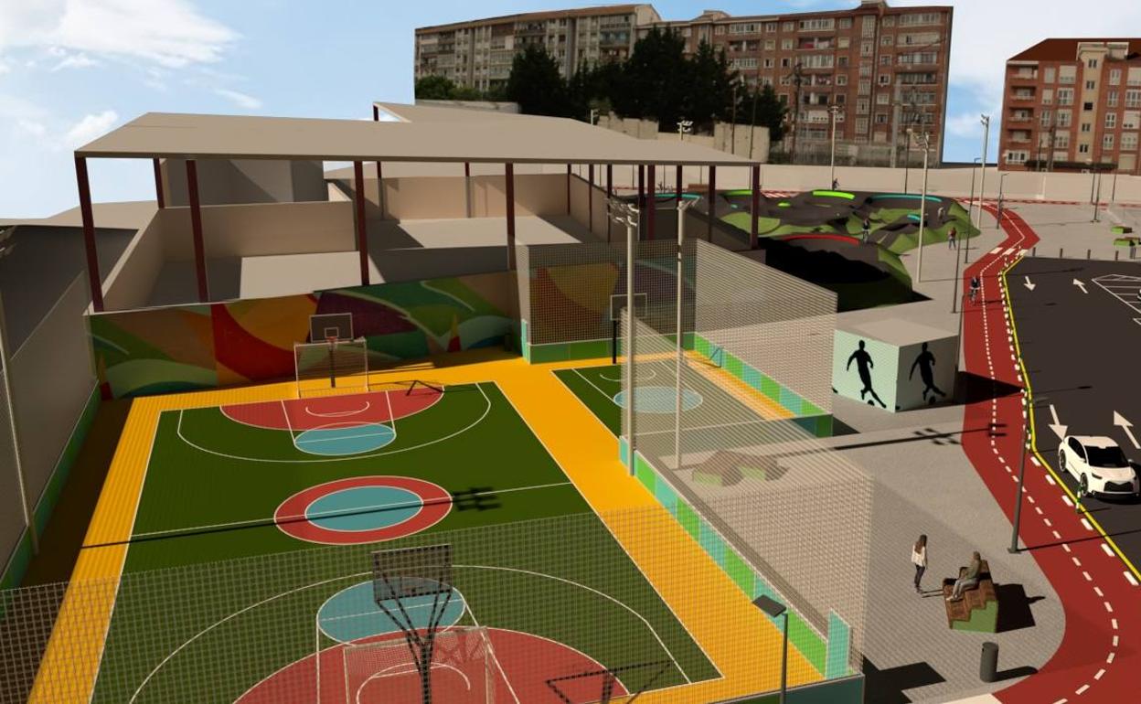 Recreación de cómo quedarála zona. 