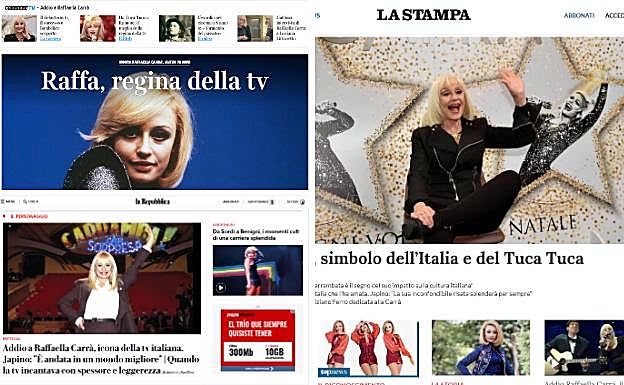 Conmoción en Italia ante la muerte de su última vedette