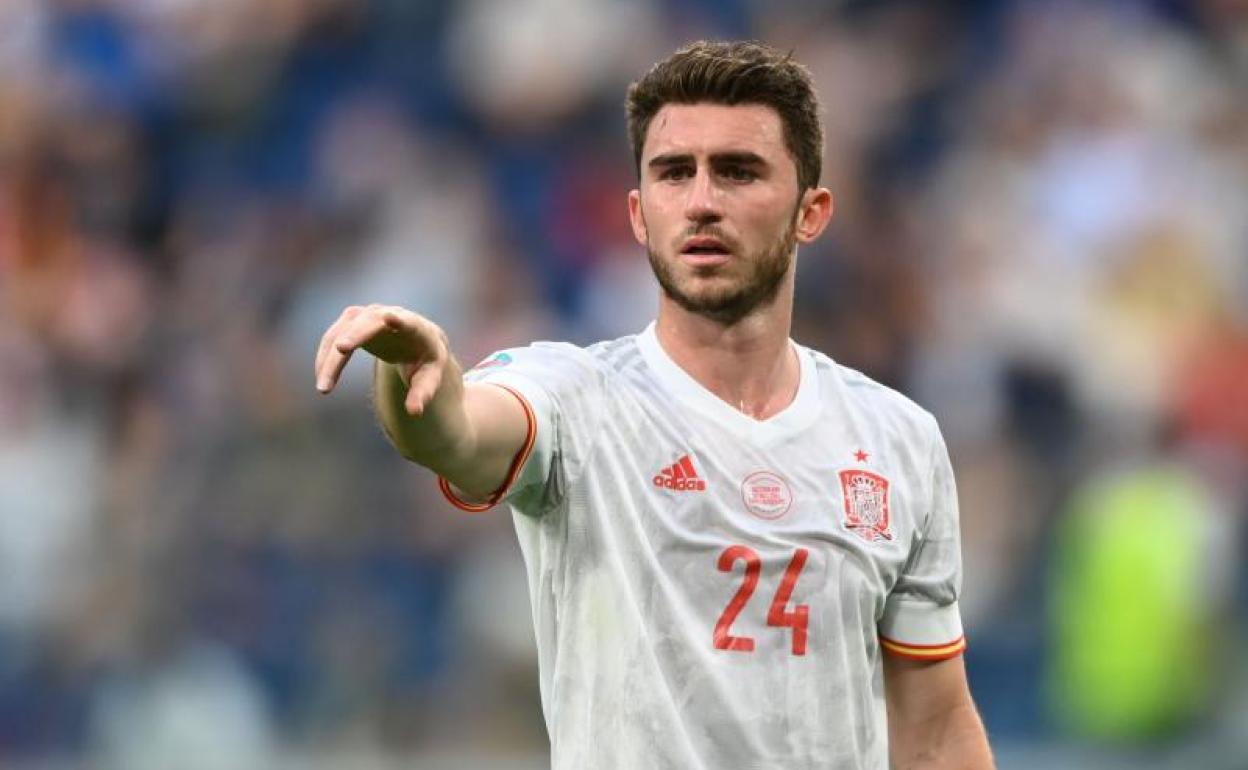 Aymeric Laporte, durante el duelo de cuartos entre España y Suiza.