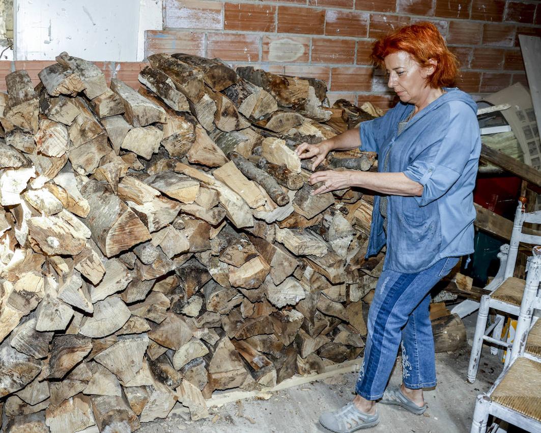 Almacén de leña en Ulle Gorri.