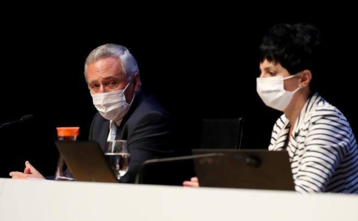 Iñigo Ucin, presidente de Corporación Mondragon, durante su intervención este miércoles en el congreso del grupo cooperativo 