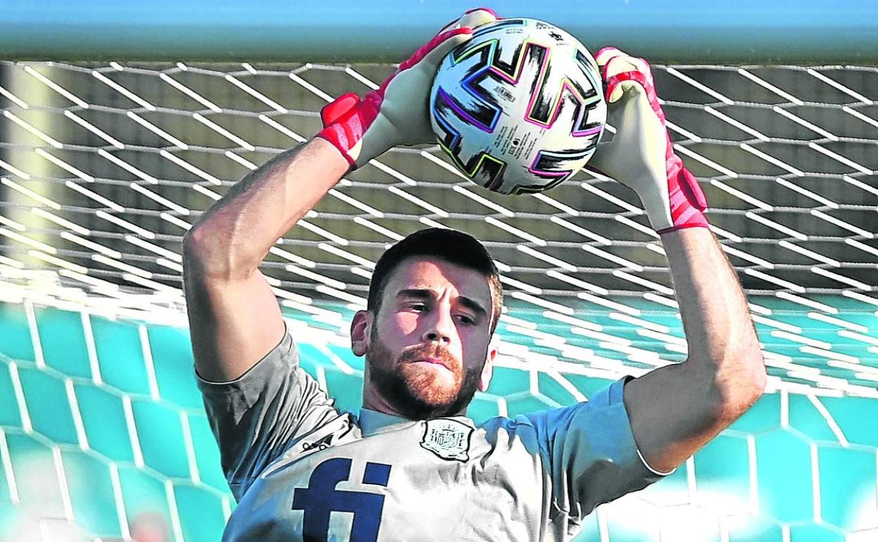 Simón, en un entrenamiento con la absoluta. 