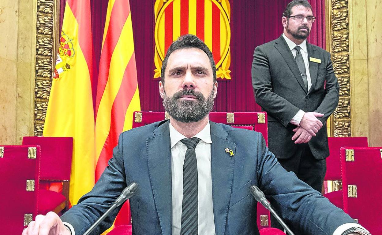 Roger Torrent, en una imagen de su presidencia al frente del Parlamento de Cataluña. 