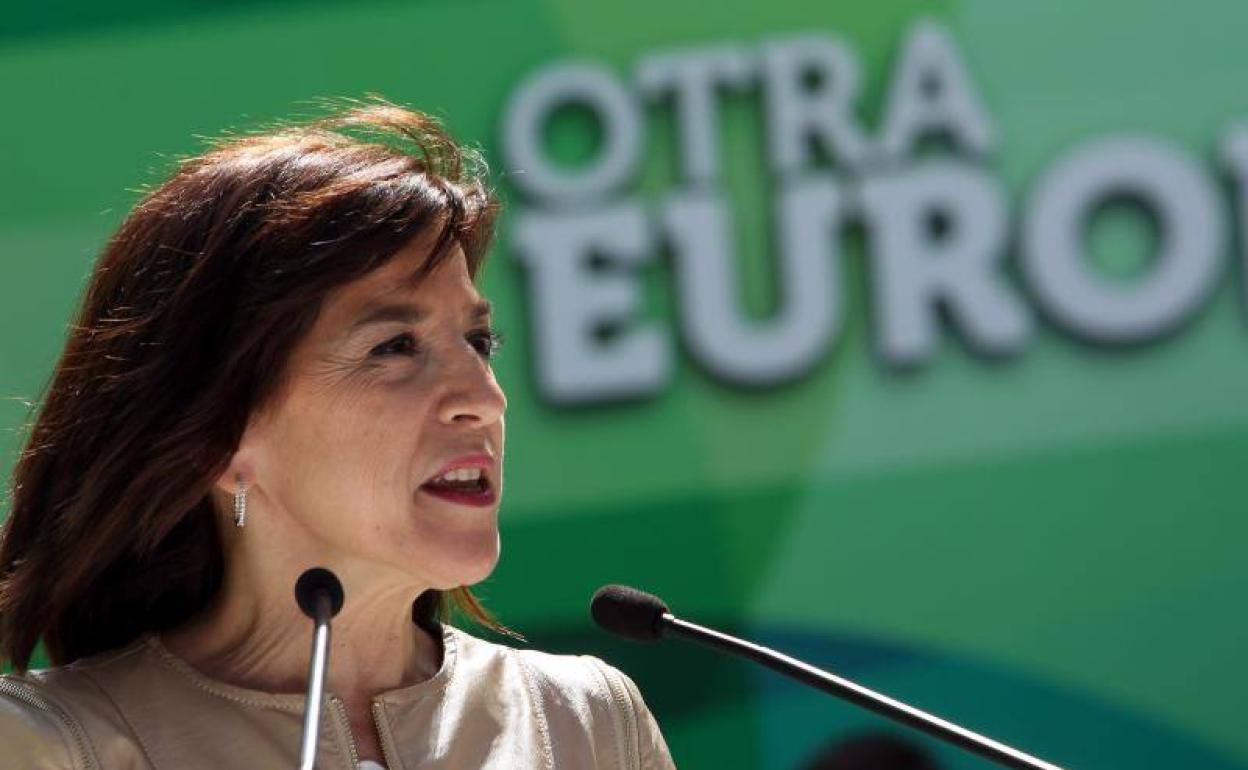 Izaskun Bilbao, durante un mitin de la campaña. 