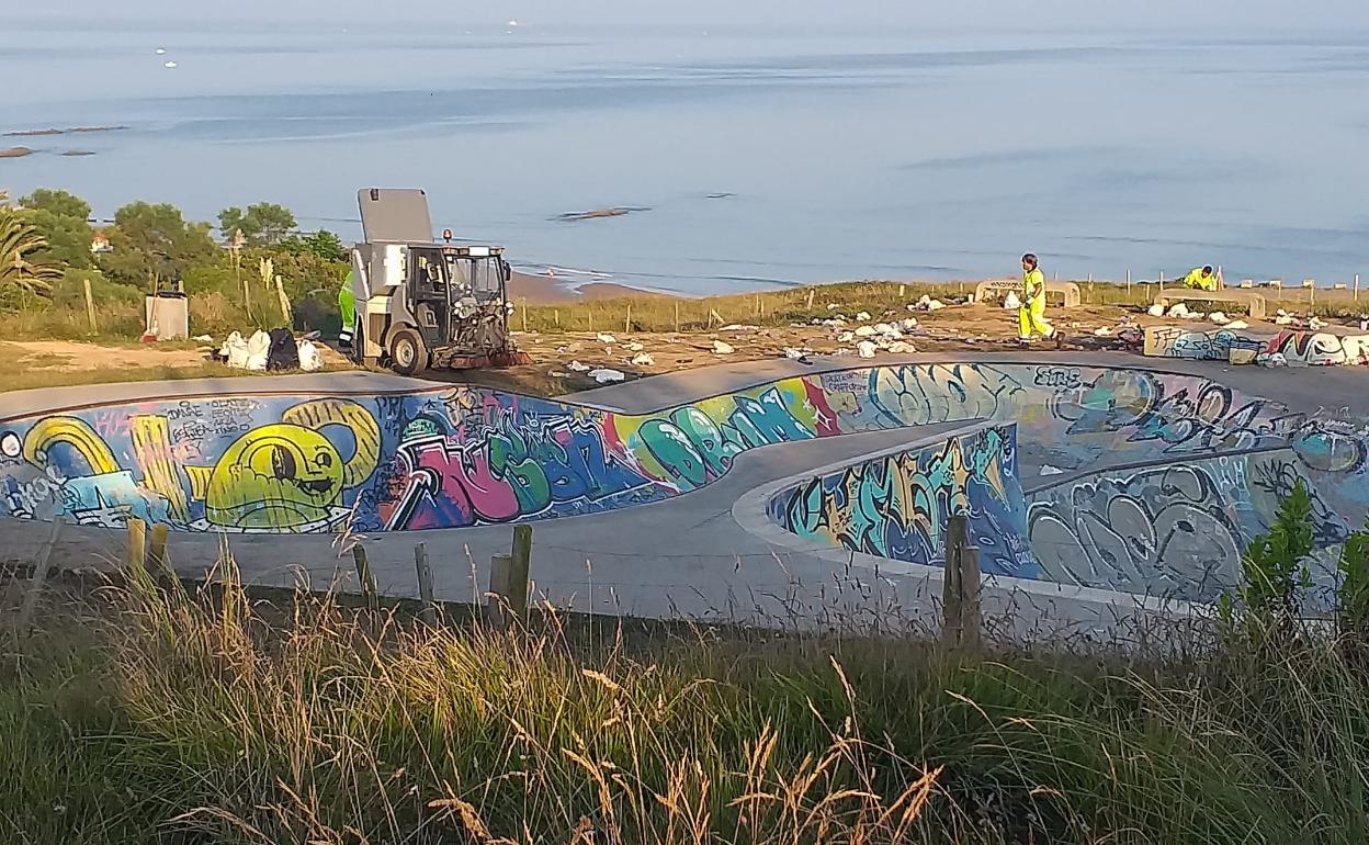 Usuarios de la pista de skate de Sopela denuncian «reiterados» botellones los fines de semana