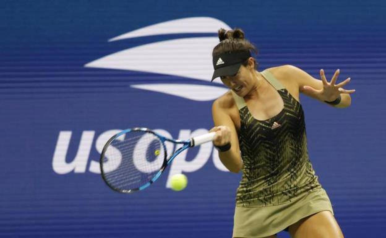 Garbiñe Muguruza, durante el partido.