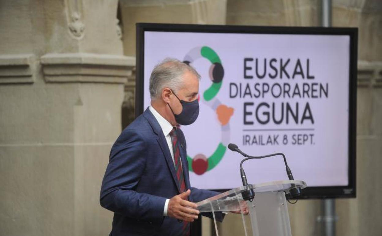 Iñigo Urkullu (PNV) durante la celebración del cuarto Día de la Diáspora vasca.