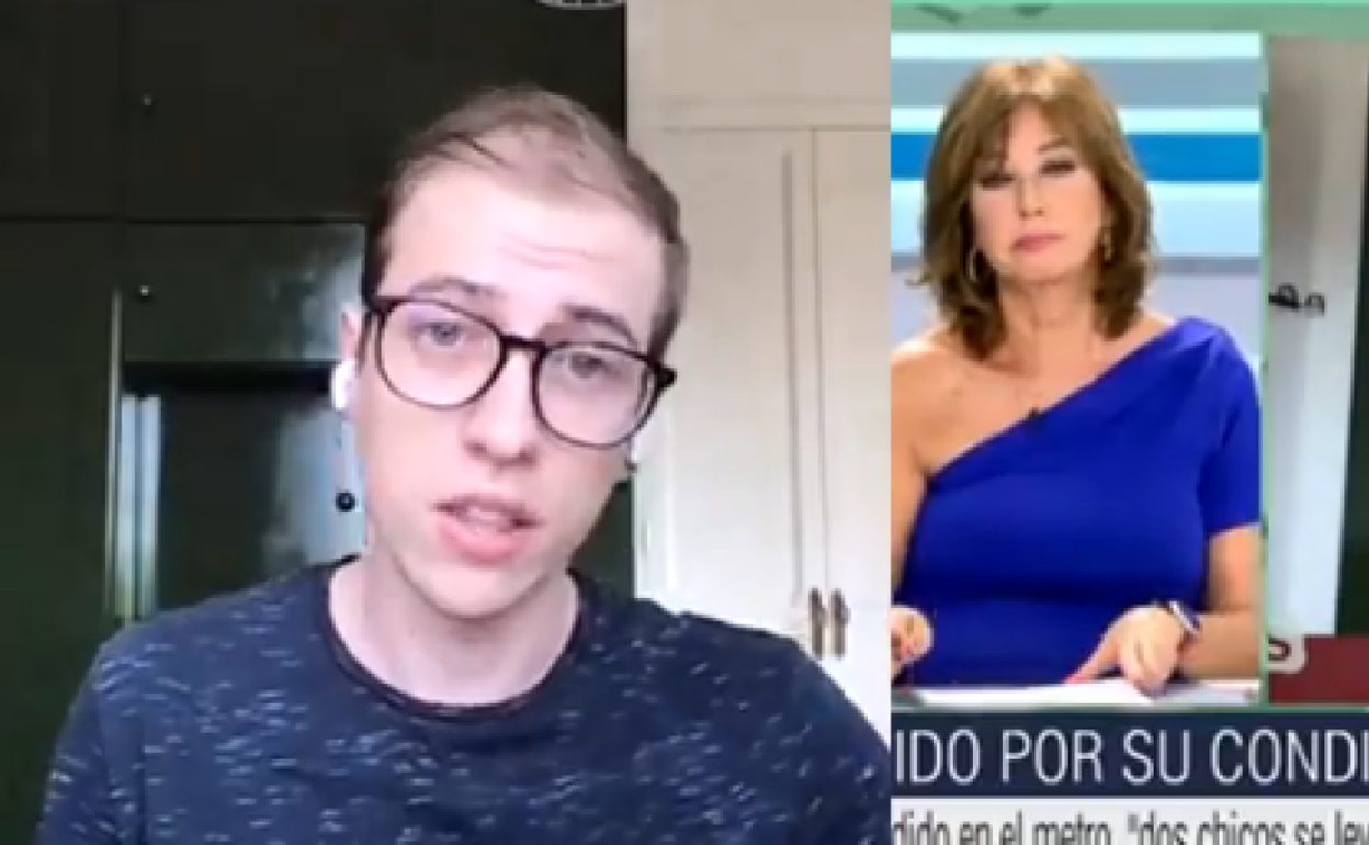 Momento en el que Ana Rosa despide a un joven que vincula las agresiones homófobas a la ideología de Vox.