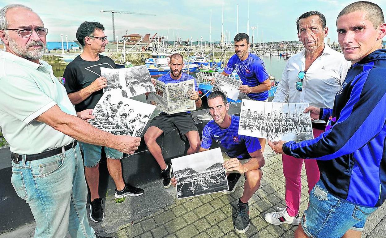 De izquierda a derecha, Txema Vizcaíno, Jesús Macho, David Durán, Fernando Ruiz, Ander Zabala, José Carlos González y David Nuñéz. 