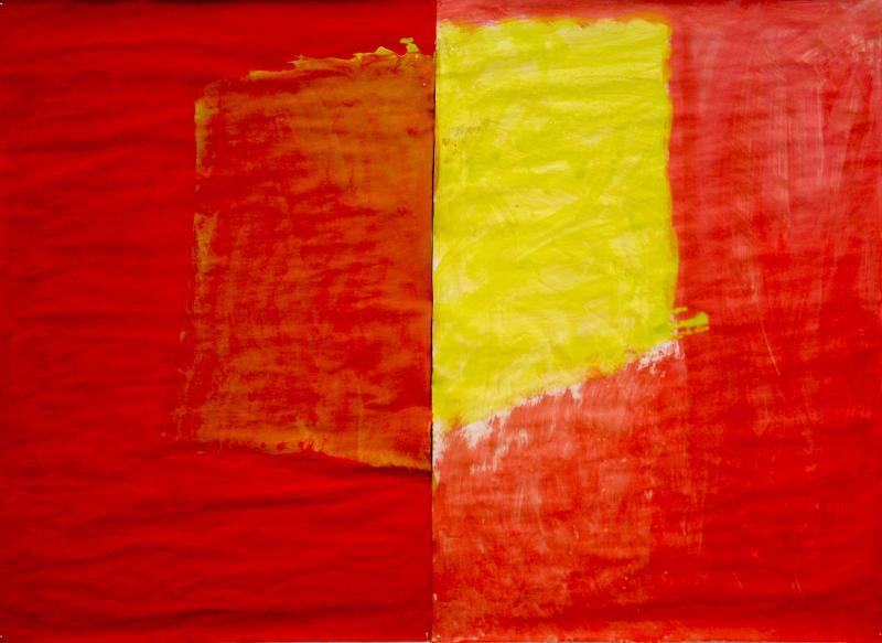 Imagen principal - Dos pinturas de Nashashibi. En la segunda imagen, Lorea Alfaro, al frente de una de las piezas adquiridas por el museo. 