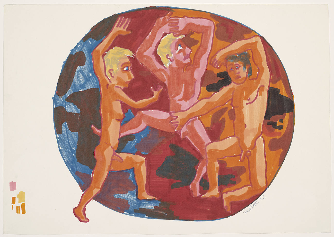 'Trío en circulo', dibujo de fecha desconocida.