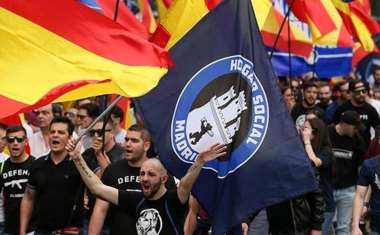 Manifestación neonazi en Madrid.