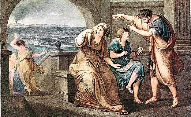 'Plinio el Joven y su madre en Miseno', Thomas Burke (1794).