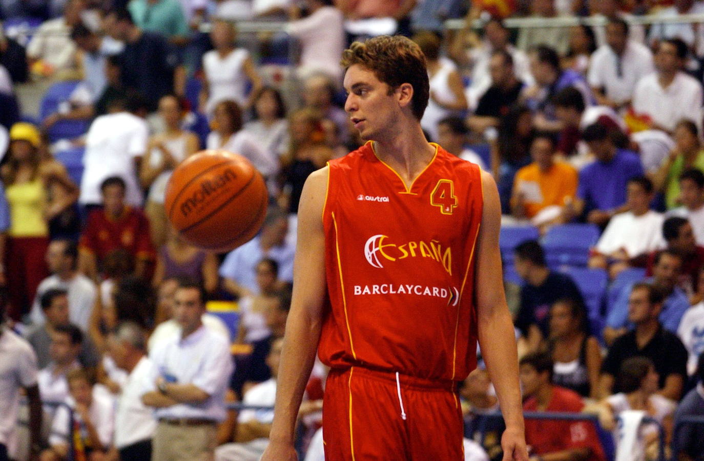 Pau Gasol, con la selección de España de baloncesto contra Rusia de cara al Mundial de Indianápolis (87-80).