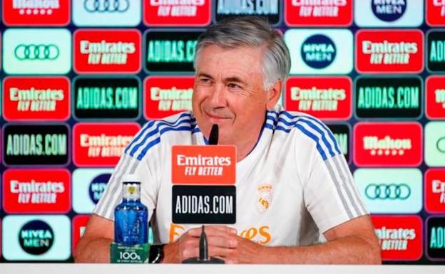 Carlo Ancelotti, en rueda de prensa. 