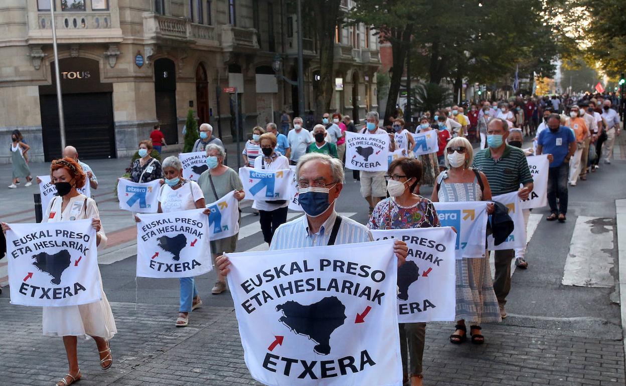 Manifestación en apoyo a los presos de ETA en Bilbao