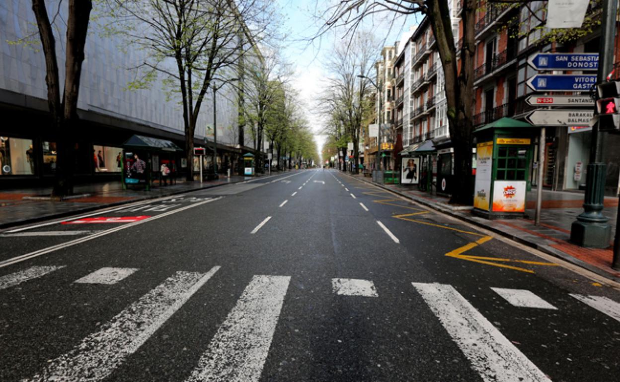 El tramo afectado entre la plaza Circular y Alameda Urquijo. 