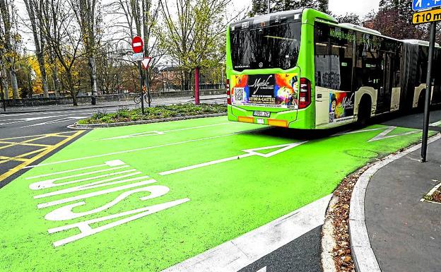 Carriles con preferencia exclusivos para transporte urbano de Tuvisa.