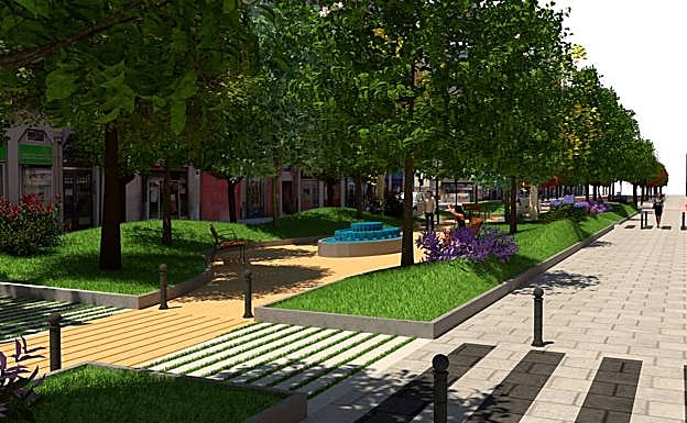 En los parterres grandes se crearán praderas con vegetación arbustiva.