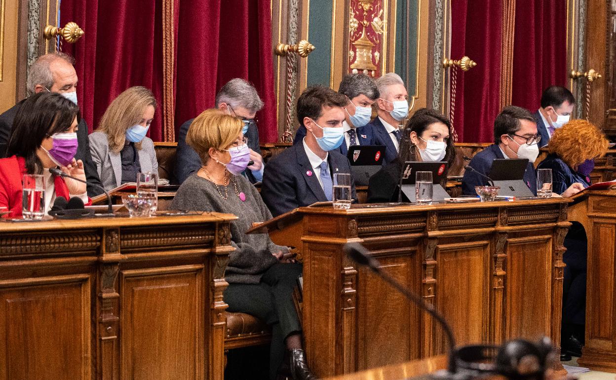 Imagen del pleno que se celebra esta mañana en Bilbao. 