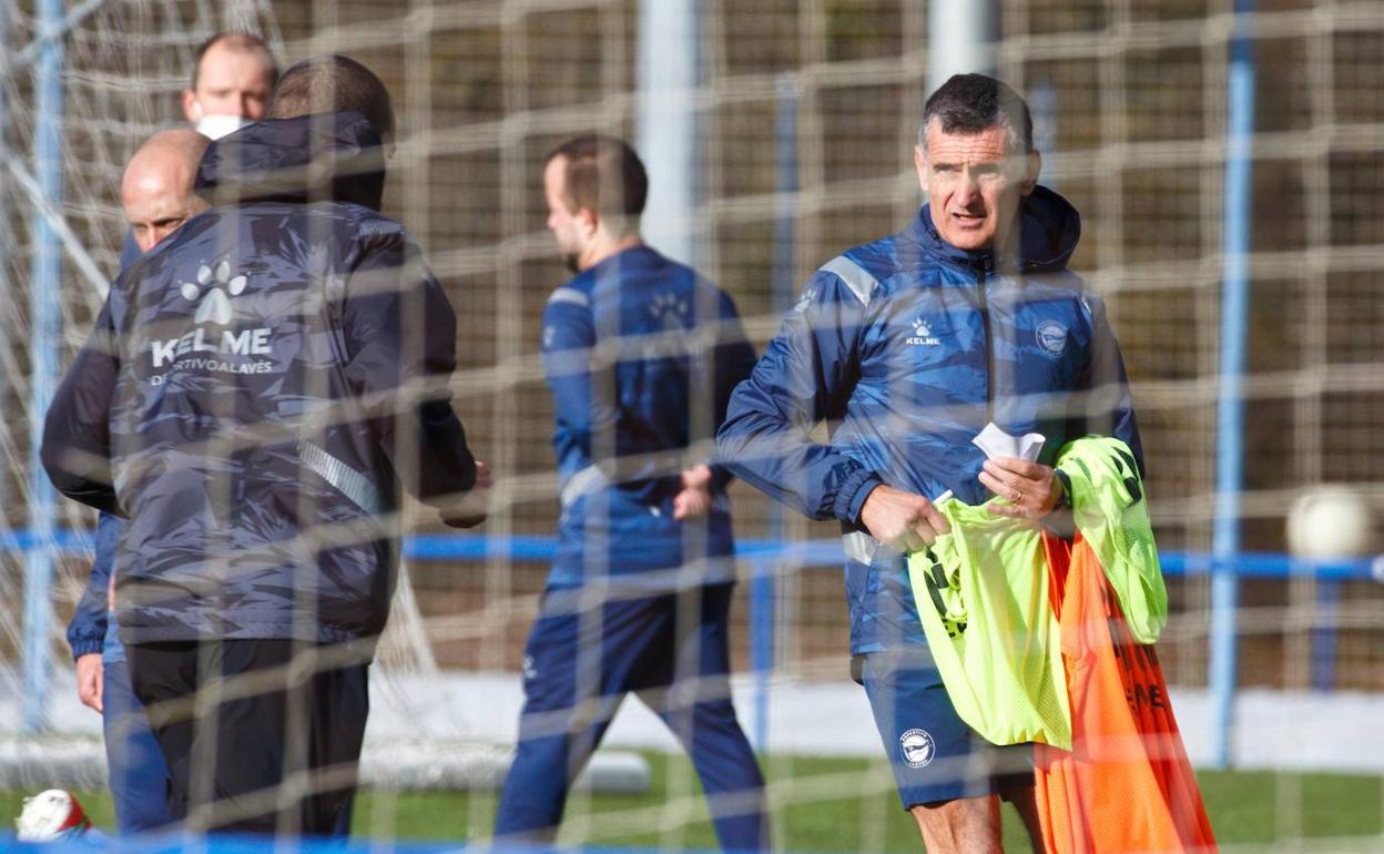 Mendilibar, en el entrenamiento de este martes. 