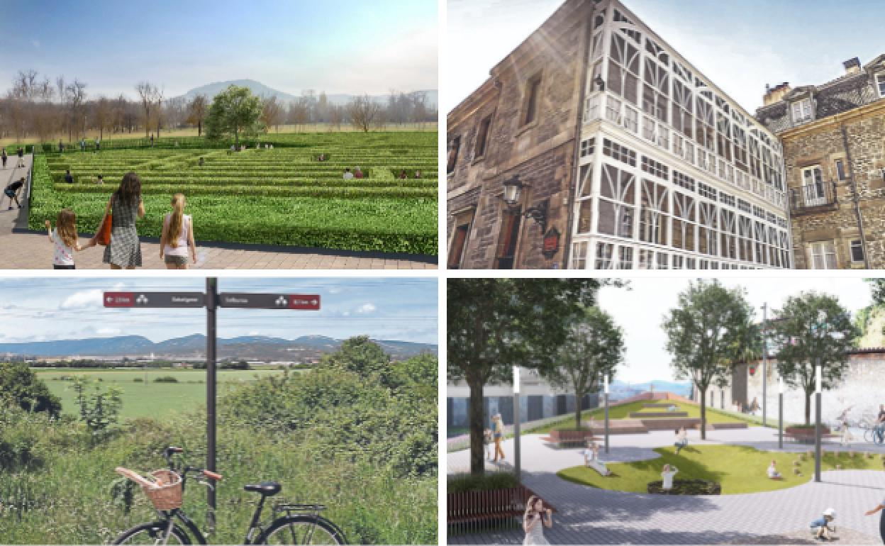 Laberinto vegetal proyectado en el Jardín Botánico de Olárizu que se financiará con las ayudas europeas, la plaza de Villa Suso, el mirador El Palmeral y mejora de la señalización del Anillo Verde.