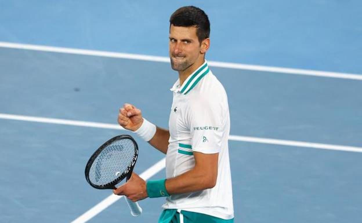 Djokovic celebra un punto durante el último Open de Australia. 