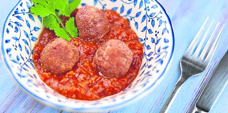 Albóndigas hechas con carne de laboratorio. 