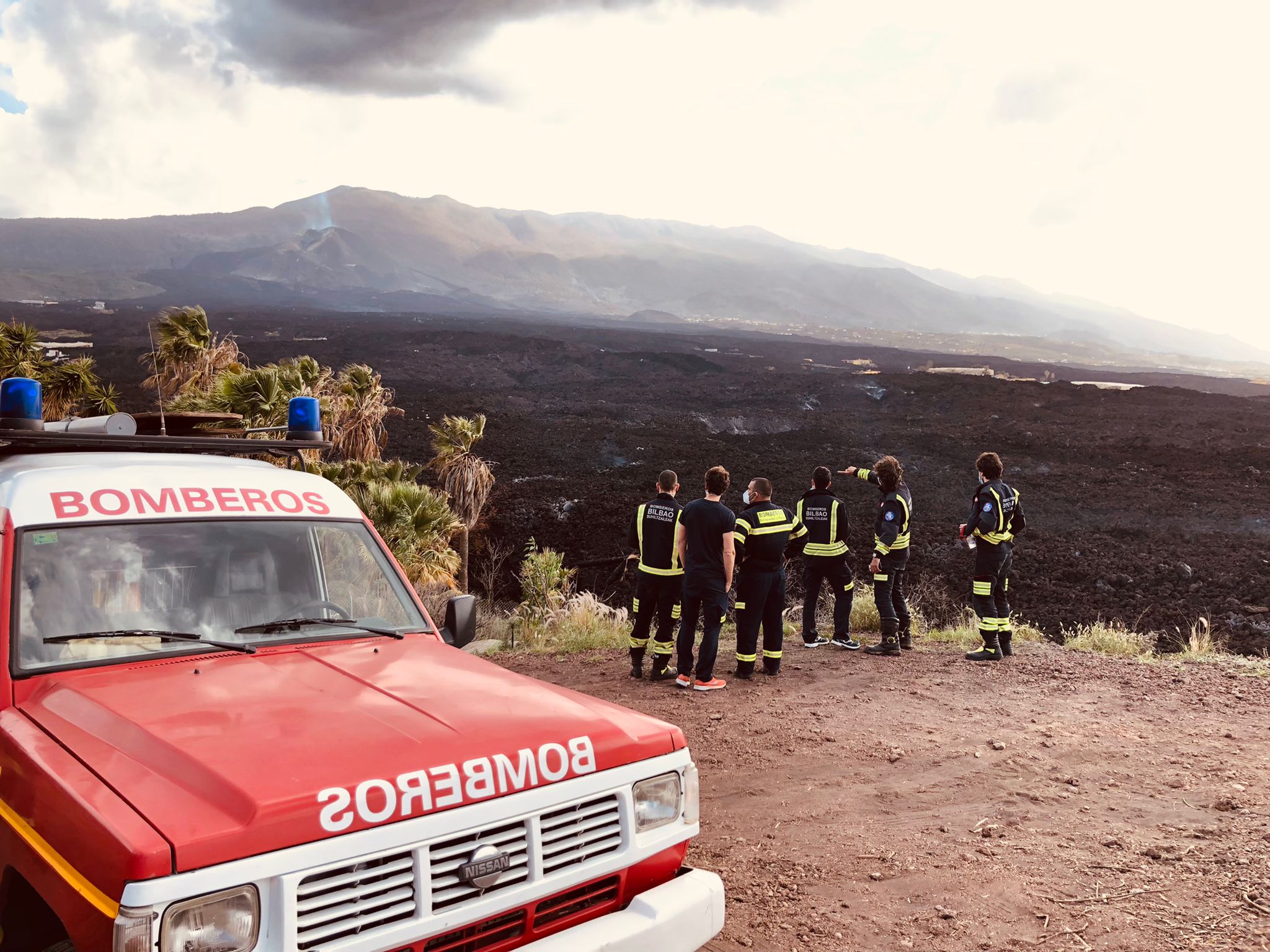 Fotos: Los Bomebros de Bilbao, en el volcán Cumbre Vieja