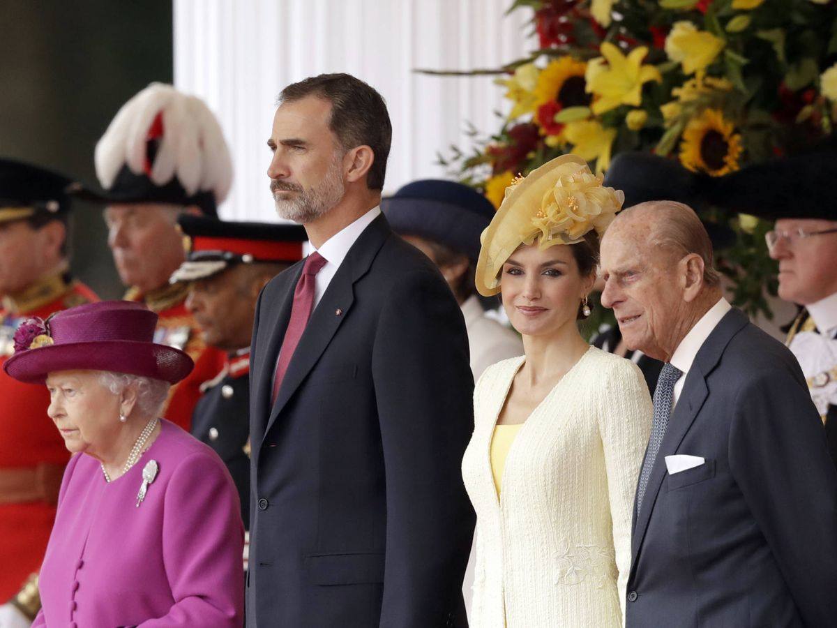 La monarca y el duque de Edimburgo, junto a los Reyes de España.