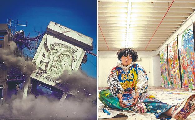 3. 'The End of the Industrial Era', Vihls. 4. El artista Fewocius en su taller. 