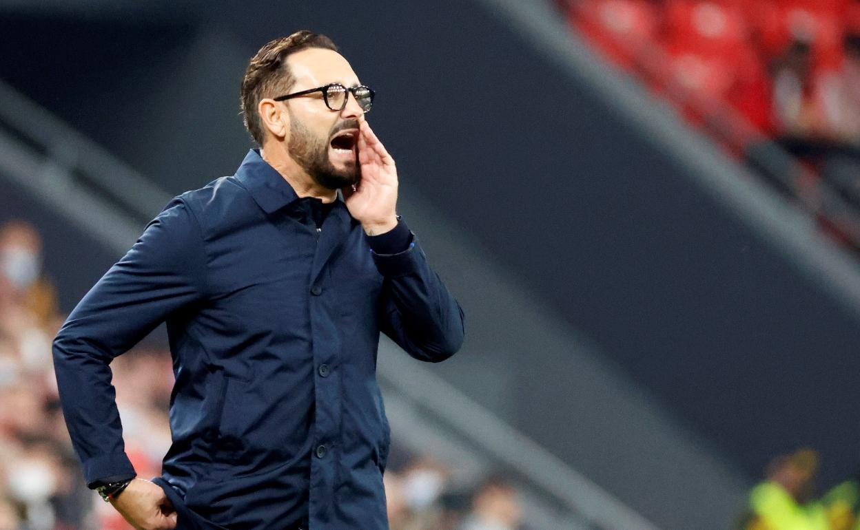 José Bordalás, en el partido de ida en San Mamés. 