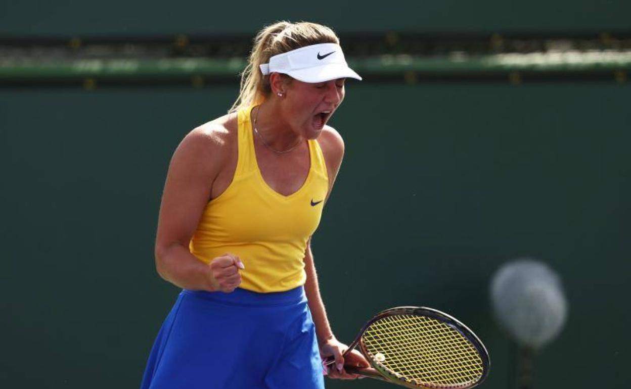 La tenista ucraniana Marta Kostyuk tras arrancar venciendo en Indian Wells. 