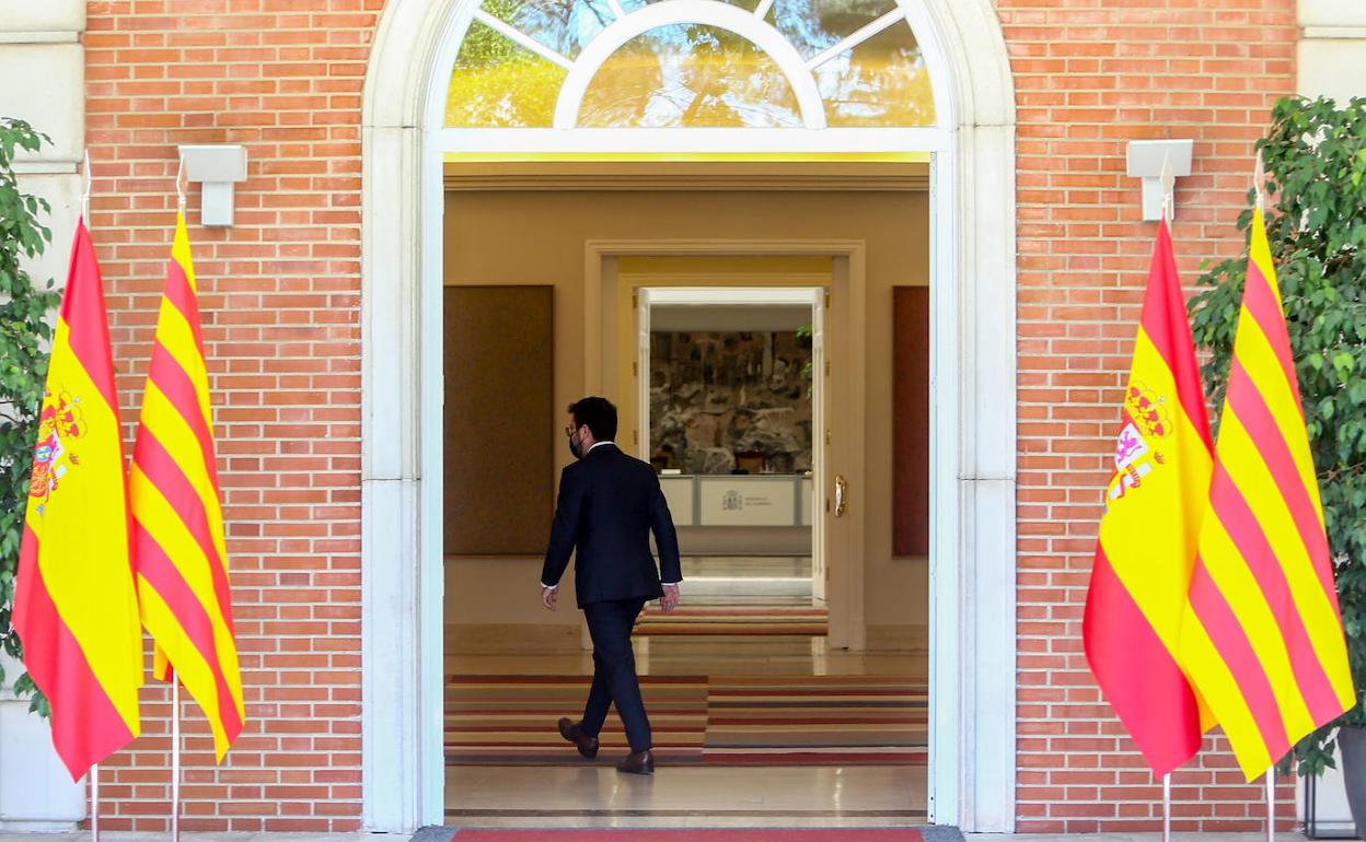 Pere Aragonés, en una visita a la Moncloa. 