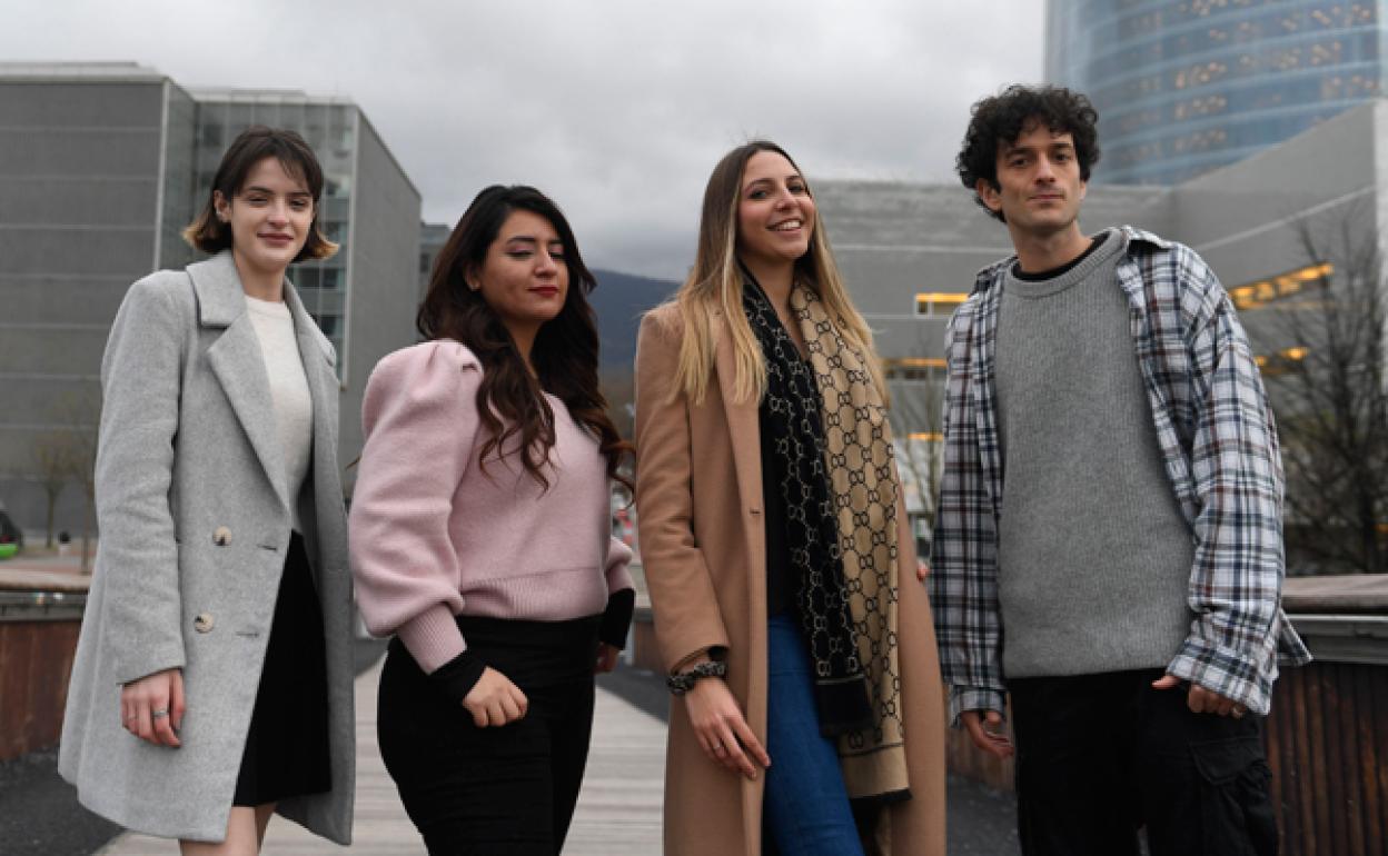 Cuatro estudiantes 'Erasmus' este curso en Bilbao.