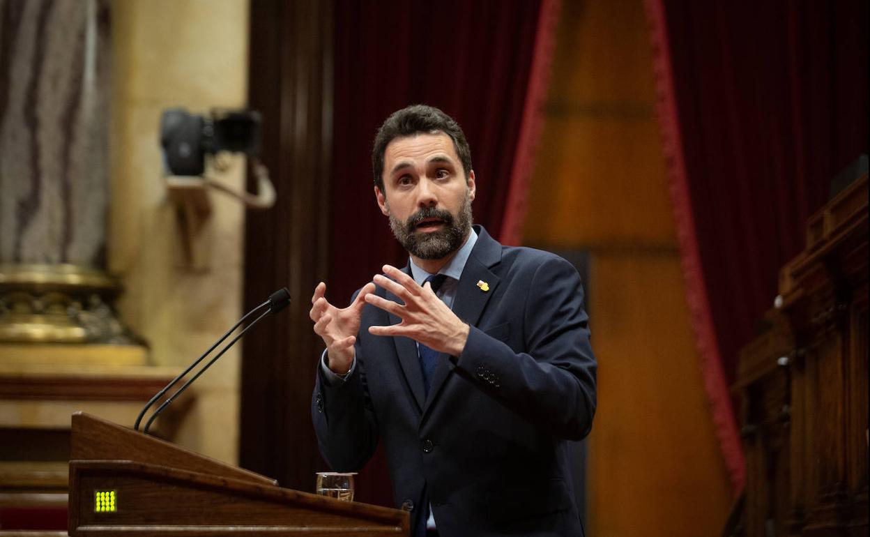 Roger Torrent, en una reciente intervención en el Parlment catalán.