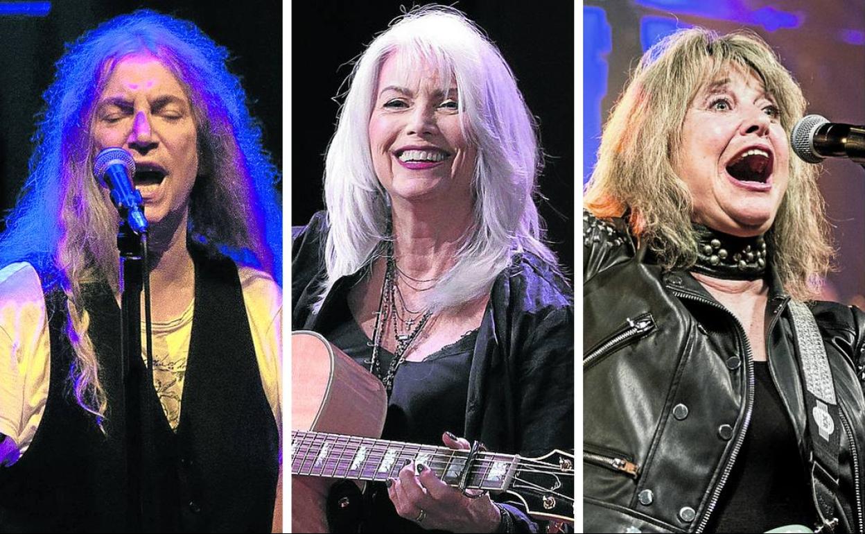 Patti Smith, Emmylou Harris y Suzi Quatro.