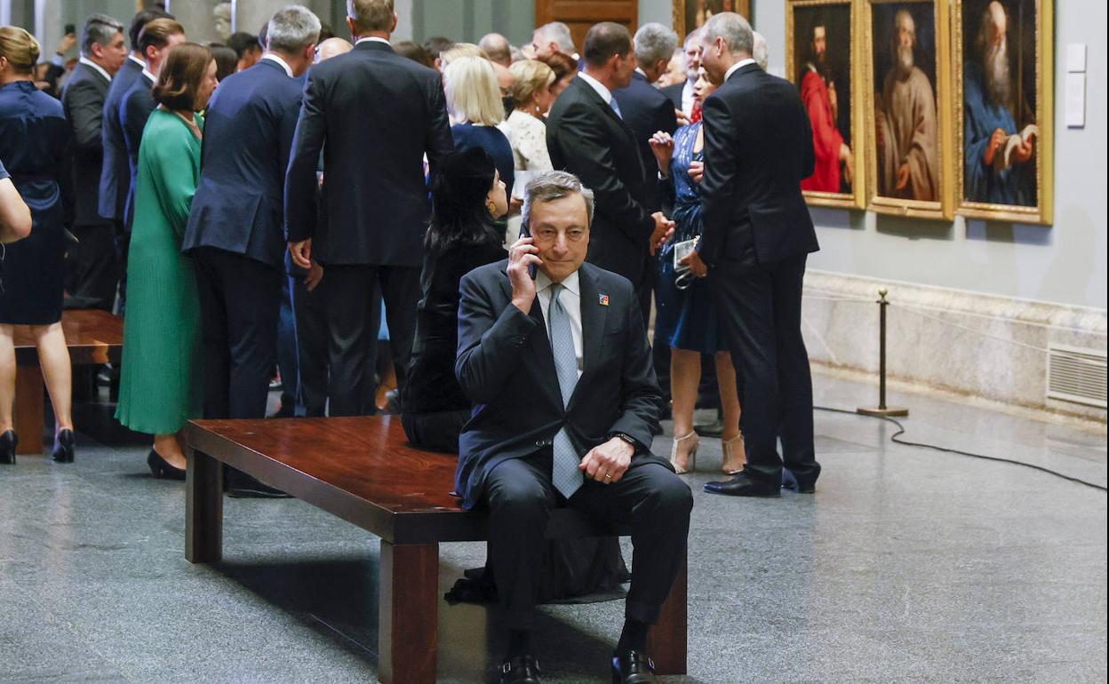 El primer ministro italiano, Mario Draghi, el miércoles en El Prado. 